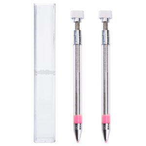 2 Pieces Rhinestone Picker Dotting Pen, Gems Crystals Studs Picker, Wax Pencil Pen, Manicure Nail Art DIY Decoration Tool Clear