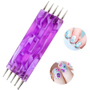 Xiaoyu Nail Art Dotting Pens 10 PCS Two Way Design Tools Dotting Pen Set – Purple & Pink