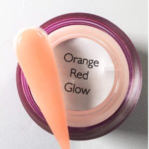 Glow in The Dark Acrylic Powder 1oz/28g Luminous Orange Red Glow Acrylic Nail Powder (Orange Red Glow)