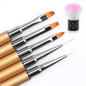 Acrylic Nail Art Brush Set 5pcs Rhinestone Picker Dotting Pen DIY Nylon Wool Drawing Pen Nail Art Brush Nail Art Liner Brush Painting for Decoration Tool Nail Art Painting Tool