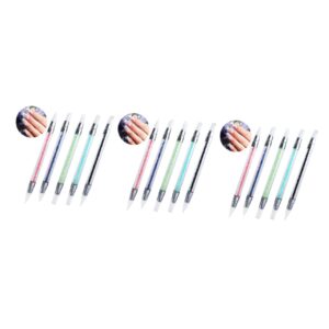 Hemoton 15 Pcs French Manicure Pen Set Brushes for Gel Polish Painting Nail Art Liner Brush Kit Gel Nail Kit with Acrylic Rhinestone Handle