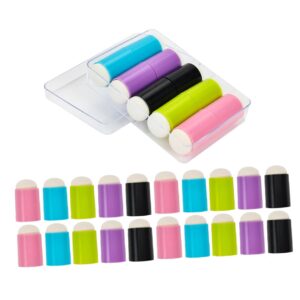 WRITWAA 30pcs Nail Art Sponge Pen Tips Sponge Dotting Brush Heads Round Pointed for Nail Polish Painting