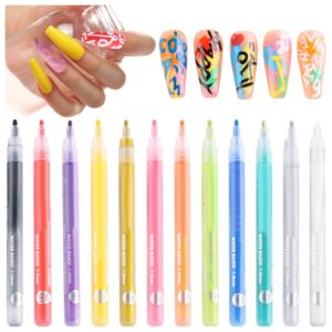 Colors Nail Pen Acrylic Abstract Lines Manicure Pens Womens Fine Nail Pens 3D Floral Nail Design Girls DIY Nail Art