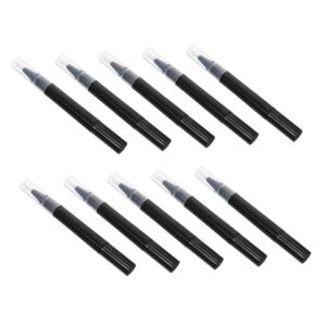 ASAKKURA Empty Nail Polish Pens 10pcs Cosmetics Liquids Container Nail Art Pen Brush Black