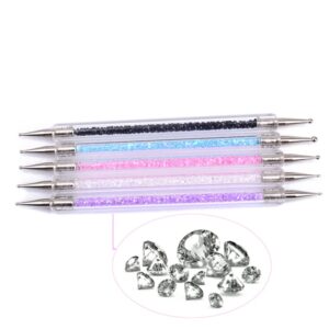 FOMIYES 5pcs Nail Art Dotting Pen Tool Set Large Small Ball Tips for Nail Art Random Color