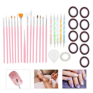 31 Pieces Nail Art Design Set, Professional Nail Art Manicure Painting Drawing Dotting tool Kit Including 15pcs Nail Art Pen+5pcs Nail Dotting Pen +10pcs Mixing Line +1pcs Line Box
