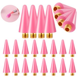 Thinp 16 Pcs Wax Replacement Head Tips Rhinestone Picker Tool for Nail Art Dotting,Gem Picker Tool Wax Pen Wax Tip Rhinestone Tool Wax Pen Nail Art Pens for Rhinestones Painting Accessories Tools Pink