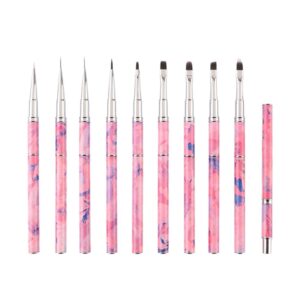 AFPSDLFJDLS Nail Pen 9 Boxed Metal Rod Nail Brush Thread Pen Light Therapy Pen Nail Pen Set