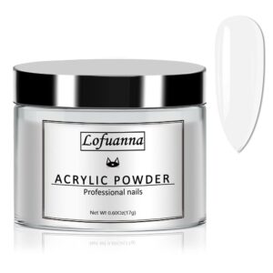 Lofuanna 17g Professional White Acrylic Powder Salon Quality>Acrylic Nail Powder for Nails Extension Nail Art System>No Need Nail Lamp Nail Powder for Home or Salon