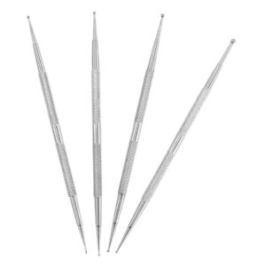 WOONEKY 4pcs Rhinestone Nail Art Picker Pens Glue for Nails Dual-ended Dotting Tool Professional Manicure Set