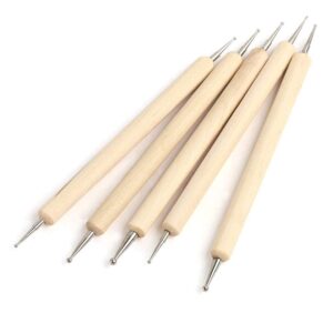 Generic 5Pcs/Set Pro 2-Way Wooden Nail Art Dotting Dot Pen Painting DIY Manicure Tools