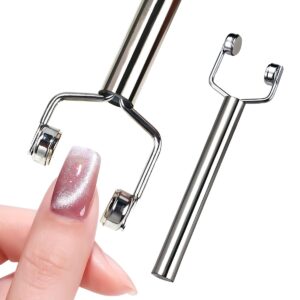3 IN 1 Cat Eye Magnet for Nails,Y-Shaped Double Head Nail Magnetic Wand,Cat Eye Gel Polish Nail Art Design Tools Multifunctional Powerful Force Magnets Pen for Home DIY>Salon Manicure
