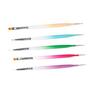 VICASKY Diy Nail Art Pen Set 5 in 1 Double Head Brush Pen for Home Use Nail Salons