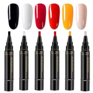 Nail Polish Pens UK>Quick Dry 6 Colors Nail Polish Markers Pens>Nail Varnish Pens>Gel Nail Polish Pens UK>Gel Nail Polish Pen Set>Soak Off DIYS Nail Arts Sets Tools For Women Girls