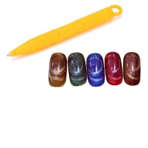 ZHONGJIUYUAN 5PCS 3D Magnet Stick Cat Eye Magnetic Pen for Nails Drawing Nail Art Tool Manicure DIY Tools Cat Eye Effect Nail Gel Polish