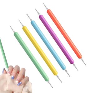 Generic 5 Pcs Nail Dotting Pen, Double-ended Nail Art Dotting Pens- Dot Paint Pens, Nail Art Design Tools, Dotting Tools for Home Salon, Nail Art Tip Dot Paint Manicure Kit (Macaron color)