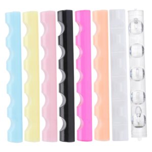 Outanaya 8pcs Acrylic Nail Brush Holders Nail Supply Organizer Art Brush Stands Storage Racks Salon Supplies