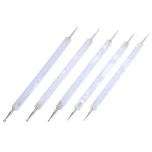 MUSISALY 5pc Manicure Set Nail Art Pens Kit Dotting Tools for Nail Decoration Double-ended Dotting Pen Tool