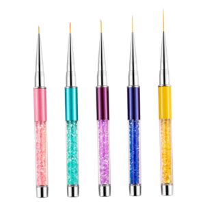 Housoutil 5pcs Nail Art Pens Set Nail Painting Pen Brush Nail Tech Easy for Manicure Diy Nail Art Tool Accessory