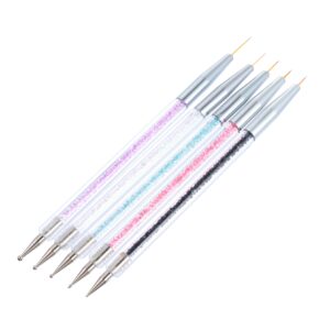 Healvian Nail Art Brush Pen 5 Pack Easy to Carry Wear-resistant Material Ideal for Fine Detail Work