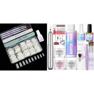SAVILAND Acrylic Nail Kit with Everything with Nail Glue> Nail Drill and Acrylic Nail Tips