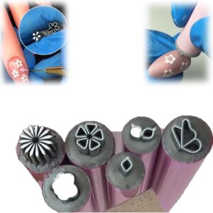 Nail Art Stamp Pen>DIY Graffiti Nail Art Tools Set>Precision Simple Stamp Nail Pen Designer>Different Patterns Nail Flower Stamper Printer>Convenient Home Furnishing Manicure Seal (6PCS)