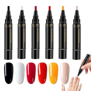 Gel Nail Polish Set – Nail Polish Pens Nail>Nail Polish Sets Women | Quick-Dry Nail Polish Art Pens 6 Colors>No Uv Gel Nail Polish Painting Supplies Manicurist Assistant For Painting Nails