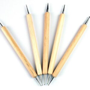 RuiChy 5PC 2 Way Double Ended Nail Art Manicure Pedicure Dot Paint Dotting Painting Marbleizing Pen Tool