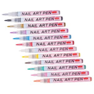 Hemoton 12pcs Pet Nail Paint Pen Doodle Pen Nail Art Brushes Set Ergonomic Design for Comfortable and Portable Use