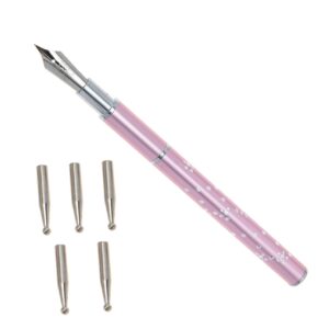 Hemoton Nail Art Pens Kit 1 Set with Pen Points and Nail Dotting Tool for Home and Salon Use