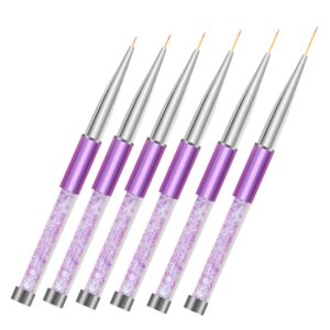 MUSISALY Diy Nail Art Pens Set 6pcs Nail Art Painting Pens Nail Liner Drawing Brush Pens for Nail Salon Accessory