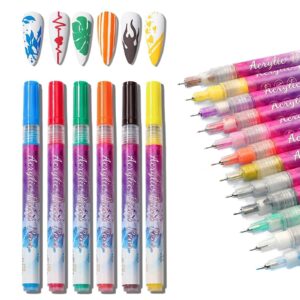 6/12 Colors Ultra Thin Curve Manicure Marker>3D Nail Art Pens Set>Nail Art Graffiti Pen Set>Gel Nail Art Fine Point Pens for Painting Nails>Art Painted Pen for Nail DIY Decoration (Color : 6 Colo