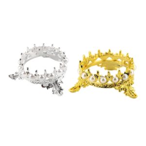 Healeved Nail Art Pen Display Rack Manicure Accessory Holder Creative Pearl Crown Design for Salon