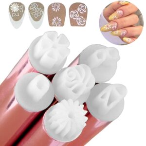 Nail Art Flower Stamp Pen>Nail Art Stamp Pen Set>Nail Art Stamp Pens DIY Nail Art Tools>Nail Art Pens Nail Pens for Nail Art Glitter with Dotting Tools for Women DIY Design(COLOR:6PCS)