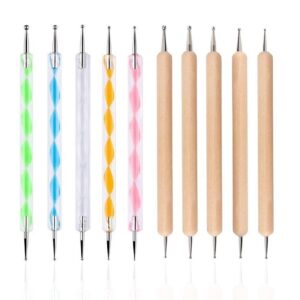 FULINJOY 10PCS Dotting Tools Set for Nail Art, Embossing Stylus for Painting Rocks Mandalas, Art Dot Tools