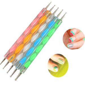 Xiaoyu Nail Art Dotting Pens 10 PCS Two Way Design Tools Dotting Pen Set – Colorful & Blue