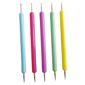 SOESFOUFU Nail Art Dotting Tool Kit 5pcs French Manicure Pens Detail Manicure Tools for Diy