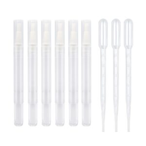 BlingKingdom 6pcs 3ml Empty Cuticle Oil Pen with 3pcs Pipettes Transparent Twist Pen Nail Oil Pen with Brush Tip Cosmetic Container Applicator for Homemade Nail Oil>Lip Gloss>Eyelash Growth Liquid