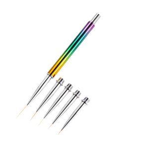 Mikinona 5 Size Nail Art Pen Replacement Heads Set Nail Art Brush Kit for Gel Nails Professional Manicure Drawing Tool