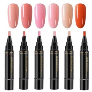 Gel Nail Polish Pens – 6 Colors Nail Polish Pens | Nail Gel Painting Pen Brush for Nail Art | Pen Nail Polish | Nail Pens Gel Polish | Professional Nail Varnish Nail Tools for Women Girls