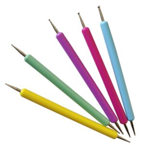 SAFIGLE Diy Nail Art Kit 5pcs Dotting Tool Set Manicure Pen for Women Safe Easy to Use Save Time Money