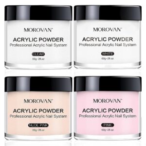 Morovan Acrylic Nail Kit with Drill- Professional Nails Kit Acrylic Set with UV Lamp Everything for Beginners Acrylic Powder with Glitter Powders Acrylic Nail Supplies Diy Nail Art Design