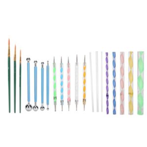Dotting Tool Kit DIY Nail Art Double Sided Dotting Tools Acrylic Rods Paint Brush Set for Home Use Nail Salon Plastic Stainless Steel 20pcs