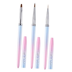 Healeved 3pcs Nail Art Pens Pointed Brush Heads Nail Line Drawing Pens for Manicure Diy Professional Nail Art Tools