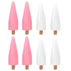 Songaa Wax Replacement Head Tips for Songaa Nail Rhinestone Picker 8 Pieces, Replace Wax Tip Replacement Wax Head Accessories (White+Pink)