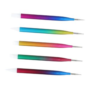 minkissy Dotting Pen Silicone Pen 5pcs Set Rhinestone Applicator Embossing Stylus Easy to Use
