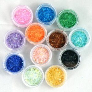 BetterLifeABC 12 COLORS Crushed Shell Powder Nail Art Gel Acrylic