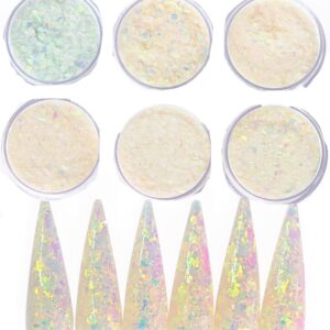 1 Oz/Jar Acrylic Nail Powder Professional Polymer Colored Acrylic Powder Chunky Glitter for Acrylic Nail Extend Nail Powder 28G