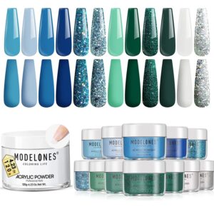 Modelones Clear Acrylic Powder with 12 Colors Acrylic Nail Powder
