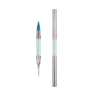 Dual End Rhinestone Pen Tool Nail Rhinestone Picker Dotting Tool,Dual End Rhinestone Pen Tool,Dual Tips Pick Up Applicator with Lid,Crystals Nail Salon Home Use,Nail Salon Home DIY Nails (Blue)